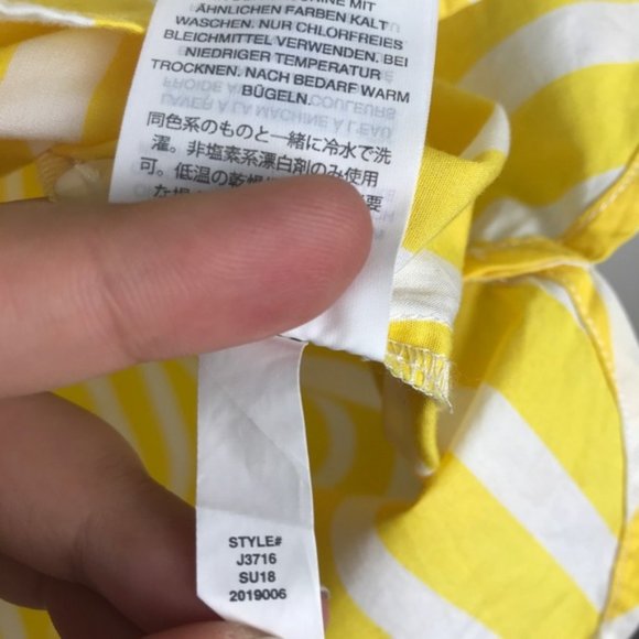 J.Crew Ruffle Neck Top Striped Cotton Poplin Tank - Picture 4 of 6